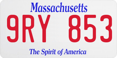 MA license plate 9RY853