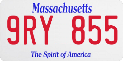 MA license plate 9RY855