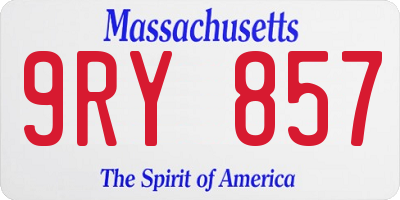 MA license plate 9RY857