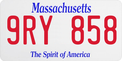 MA license plate 9RY858