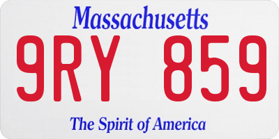 MA license plate 9RY859