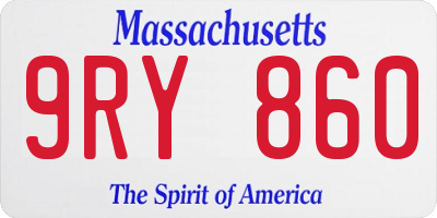 MA license plate 9RY860