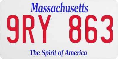 MA license plate 9RY863