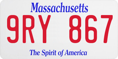MA license plate 9RY867
