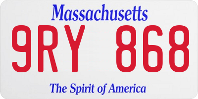 MA license plate 9RY868