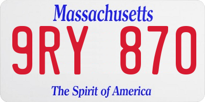 MA license plate 9RY870
