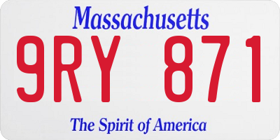 MA license plate 9RY871