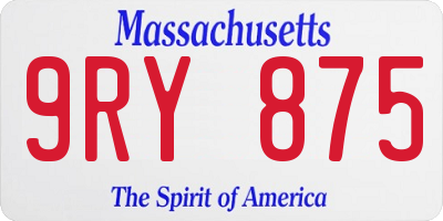 MA license plate 9RY875