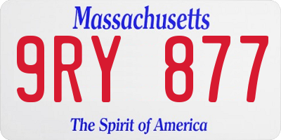 MA license plate 9RY877