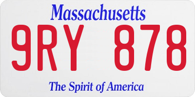 MA license plate 9RY878