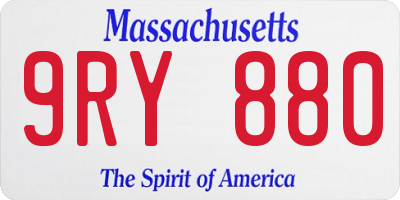 MA license plate 9RY880