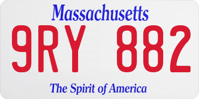 MA license plate 9RY882