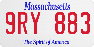 MA license plate 9RY883