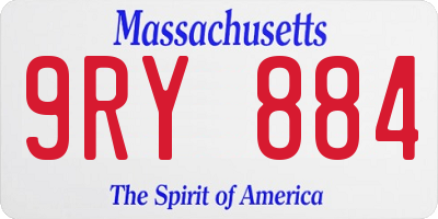 MA license plate 9RY884