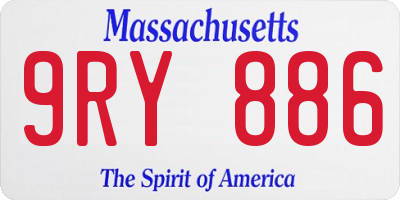 MA license plate 9RY886