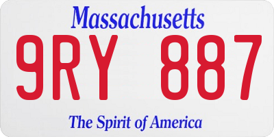 MA license plate 9RY887