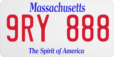 MA license plate 9RY888