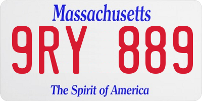 MA license plate 9RY889