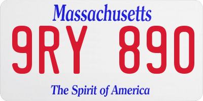 MA license plate 9RY890