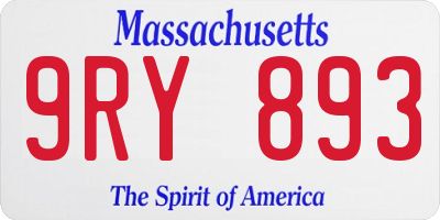 MA license plate 9RY893