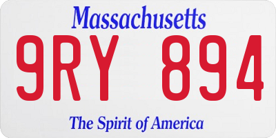 MA license plate 9RY894
