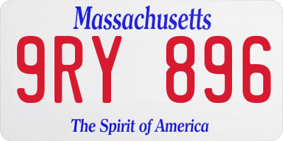 MA license plate 9RY896