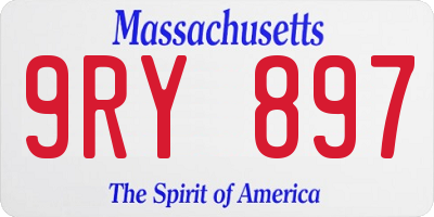 MA license plate 9RY897