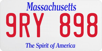 MA license plate 9RY898