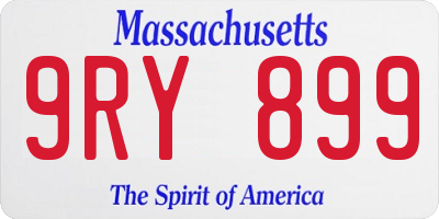 MA license plate 9RY899