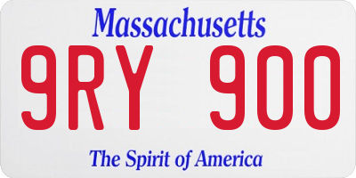 MA license plate 9RY900