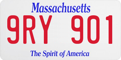 MA license plate 9RY901