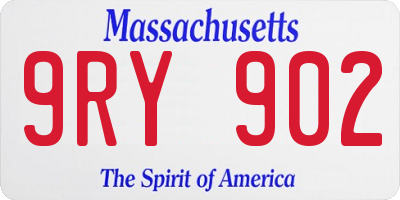 MA license plate 9RY902
