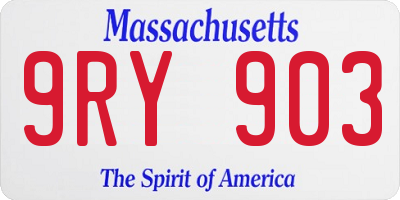 MA license plate 9RY903
