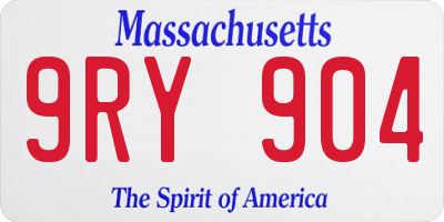 MA license plate 9RY904
