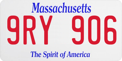 MA license plate 9RY906