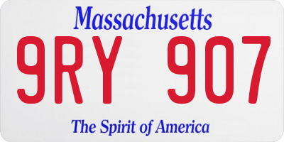 MA license plate 9RY907