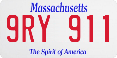 MA license plate 9RY911