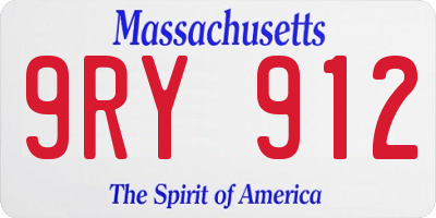 MA license plate 9RY912
