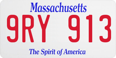 MA license plate 9RY913