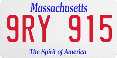 MA license plate 9RY915