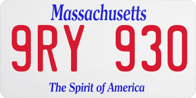 MA license plate 9RY930