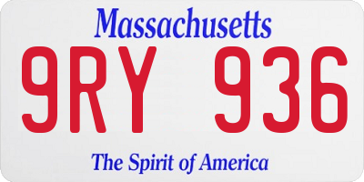 MA license plate 9RY936