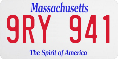 MA license plate 9RY941