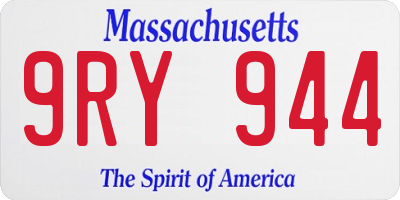 MA license plate 9RY944