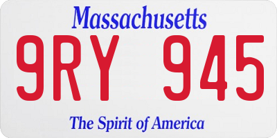 MA license plate 9RY945