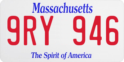 MA license plate 9RY946
