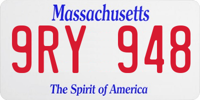 MA license plate 9RY948