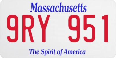 MA license plate 9RY951