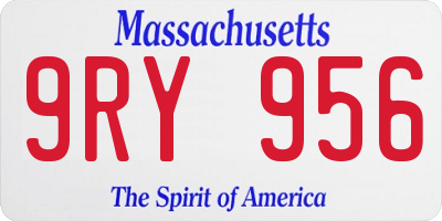 MA license plate 9RY956