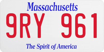 MA license plate 9RY961